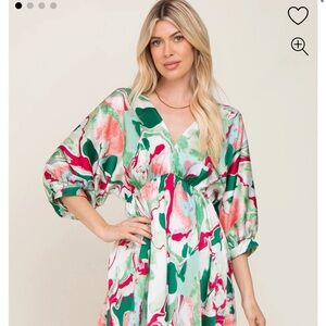 Vibrant Abstract Print Dress - could be maternity